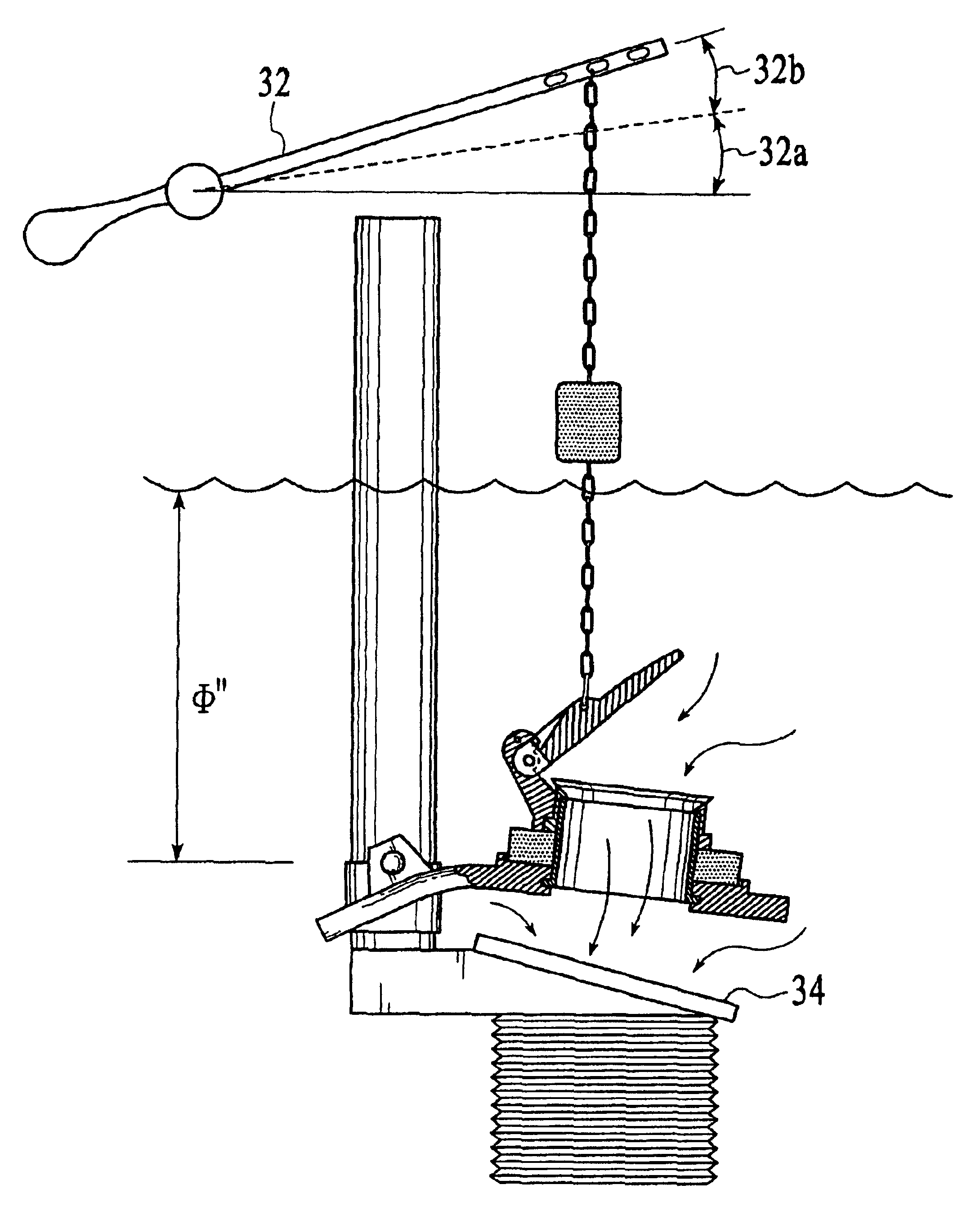 Water saving dual flush system of valving