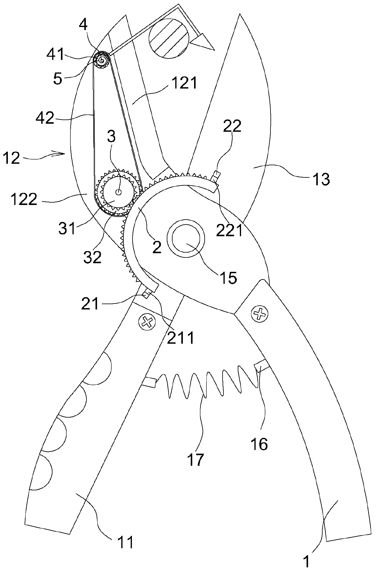 Garden shears with improved structure