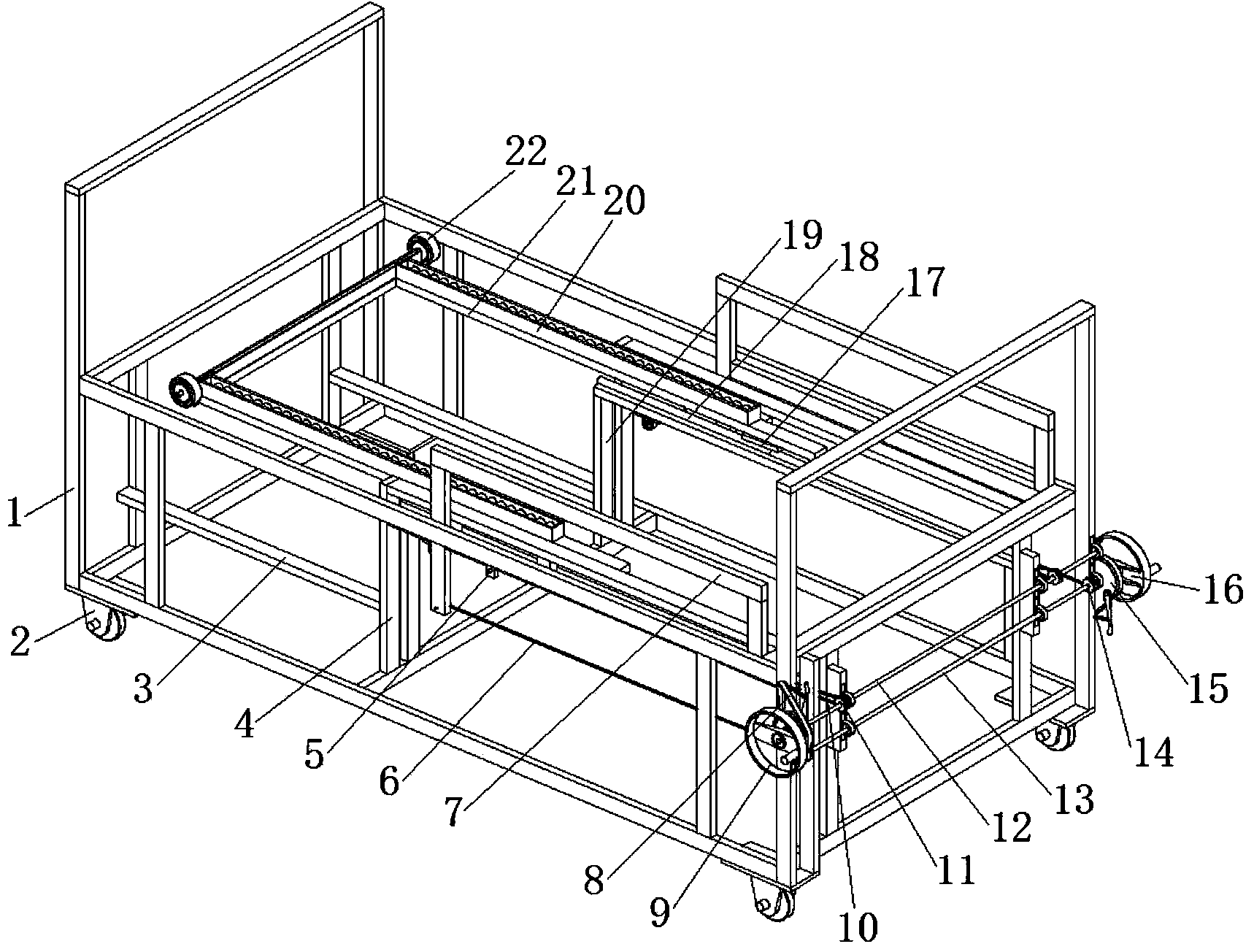 Manual back-lifting and leg-bending nursing bed for patient