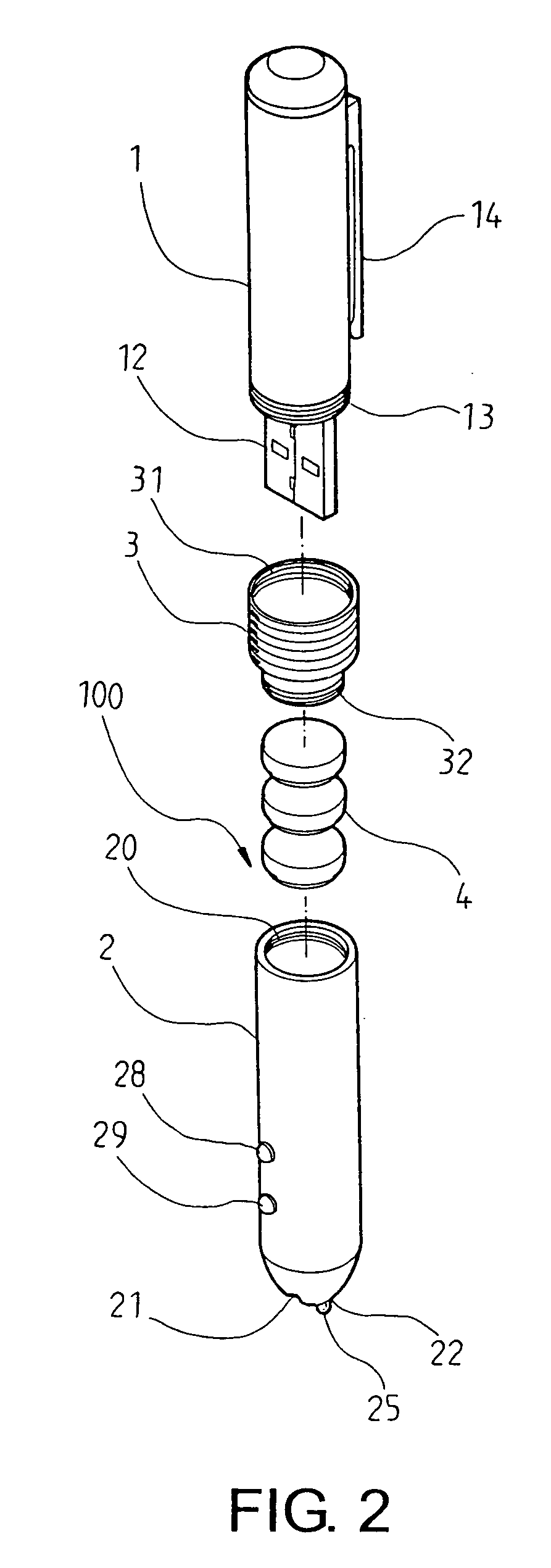 Minidrive pen with laser and illuminating function