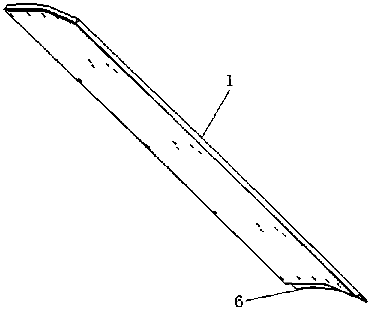 Lightweight environmental-friendly high-speed train middle roof plate and preparation method thereof