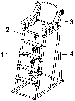 Referee chair capable of being quickly disassembled and assembled for athletic contests