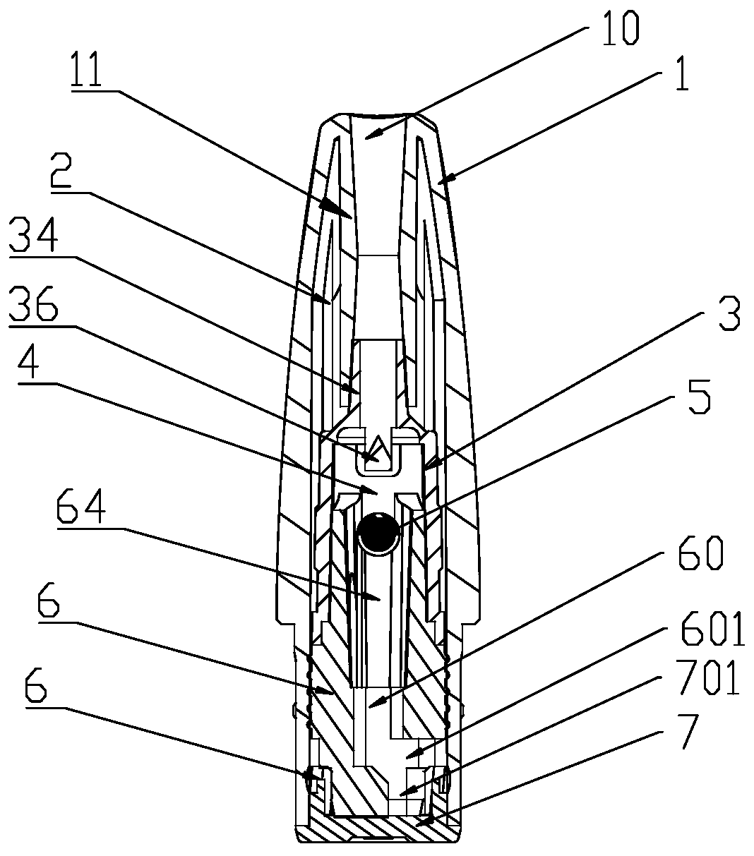 Electronic smoke atomizer capable of preventing high-temperature smoke from being inhaled