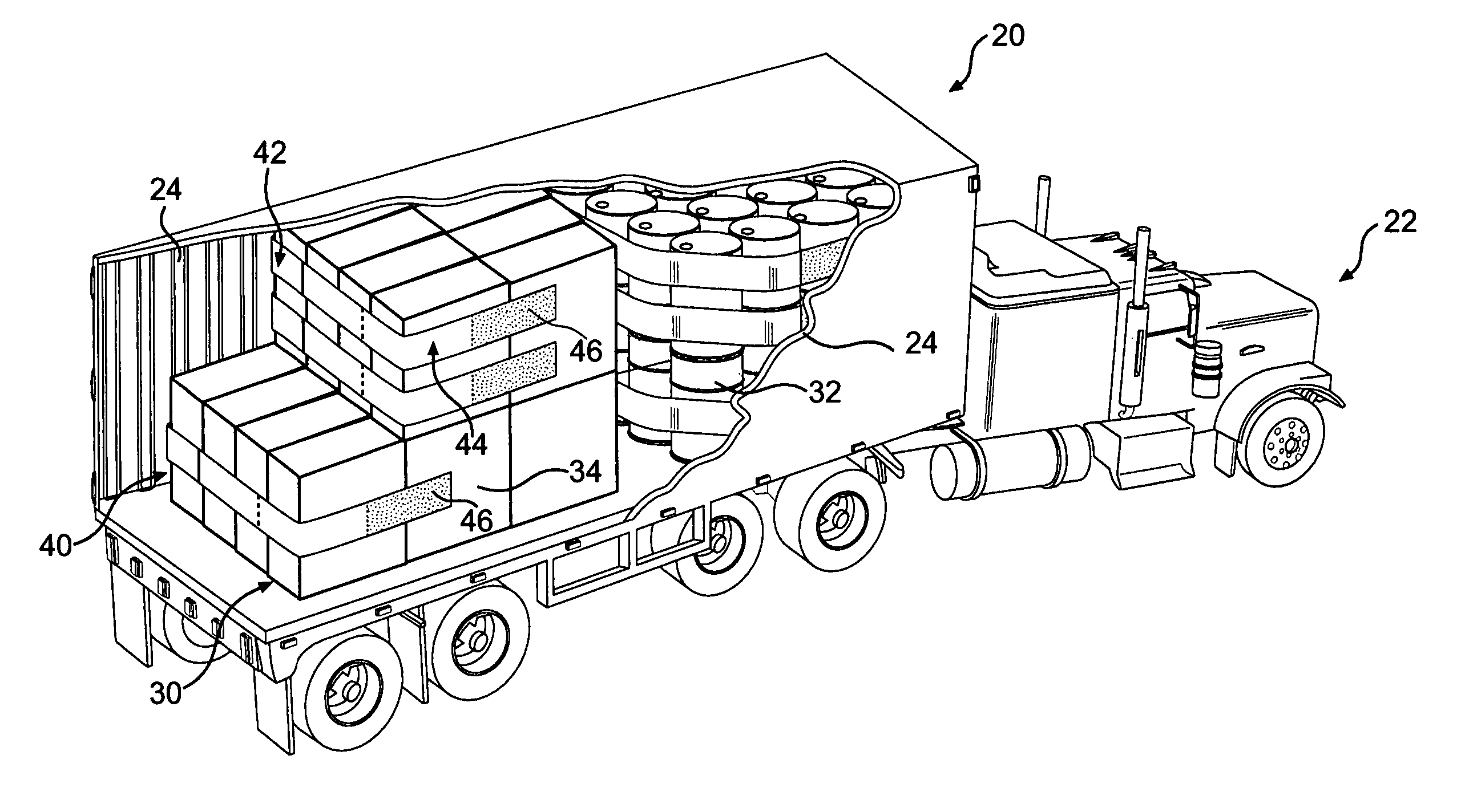 Overland cargo restraint system and method