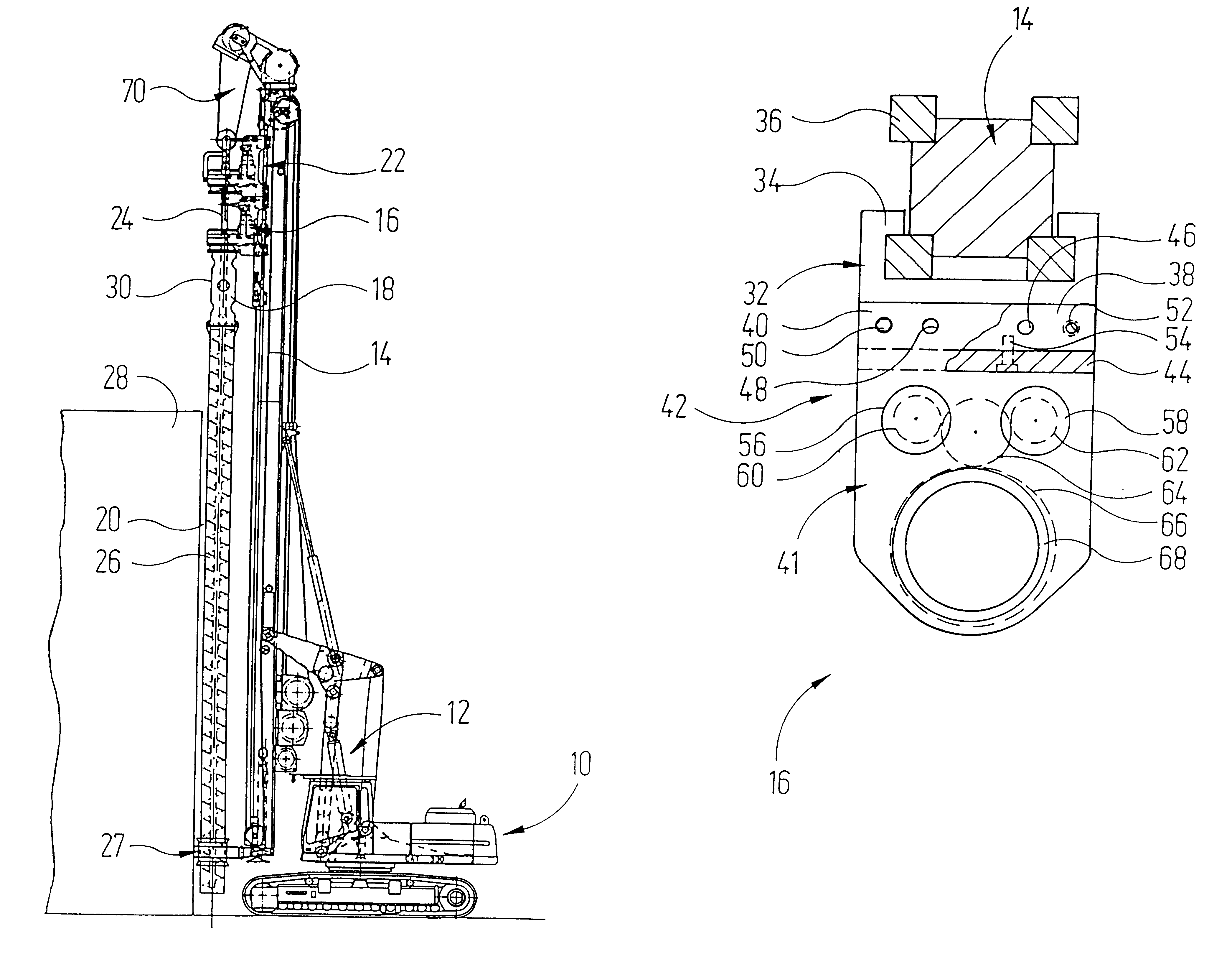 Drilling machine with changeable drive unit