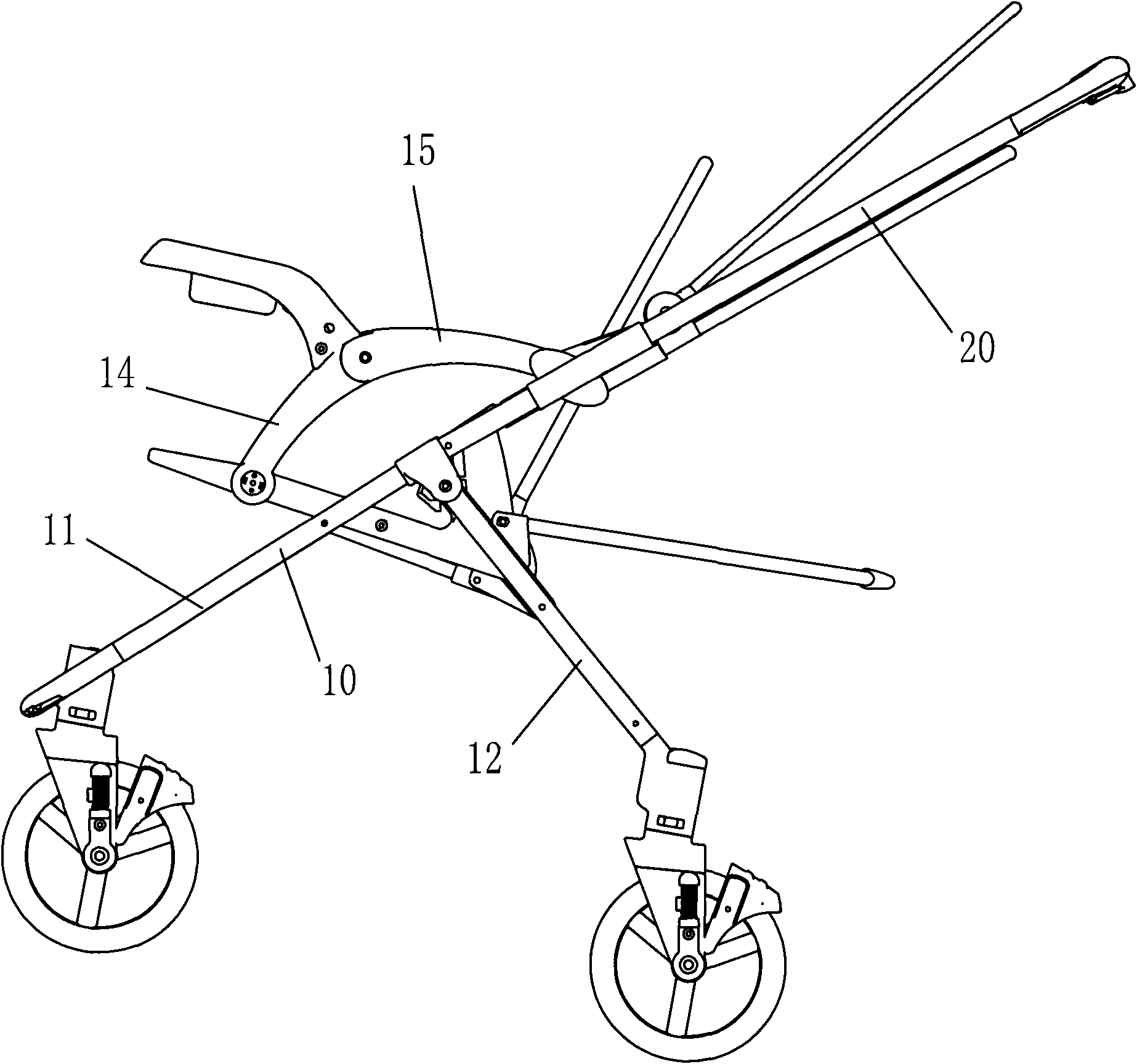 Baby stroller with reversible push bar