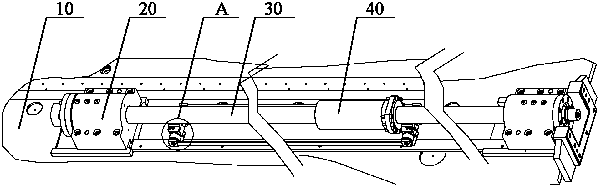 Auxiliary lead screw supporting device and processing center