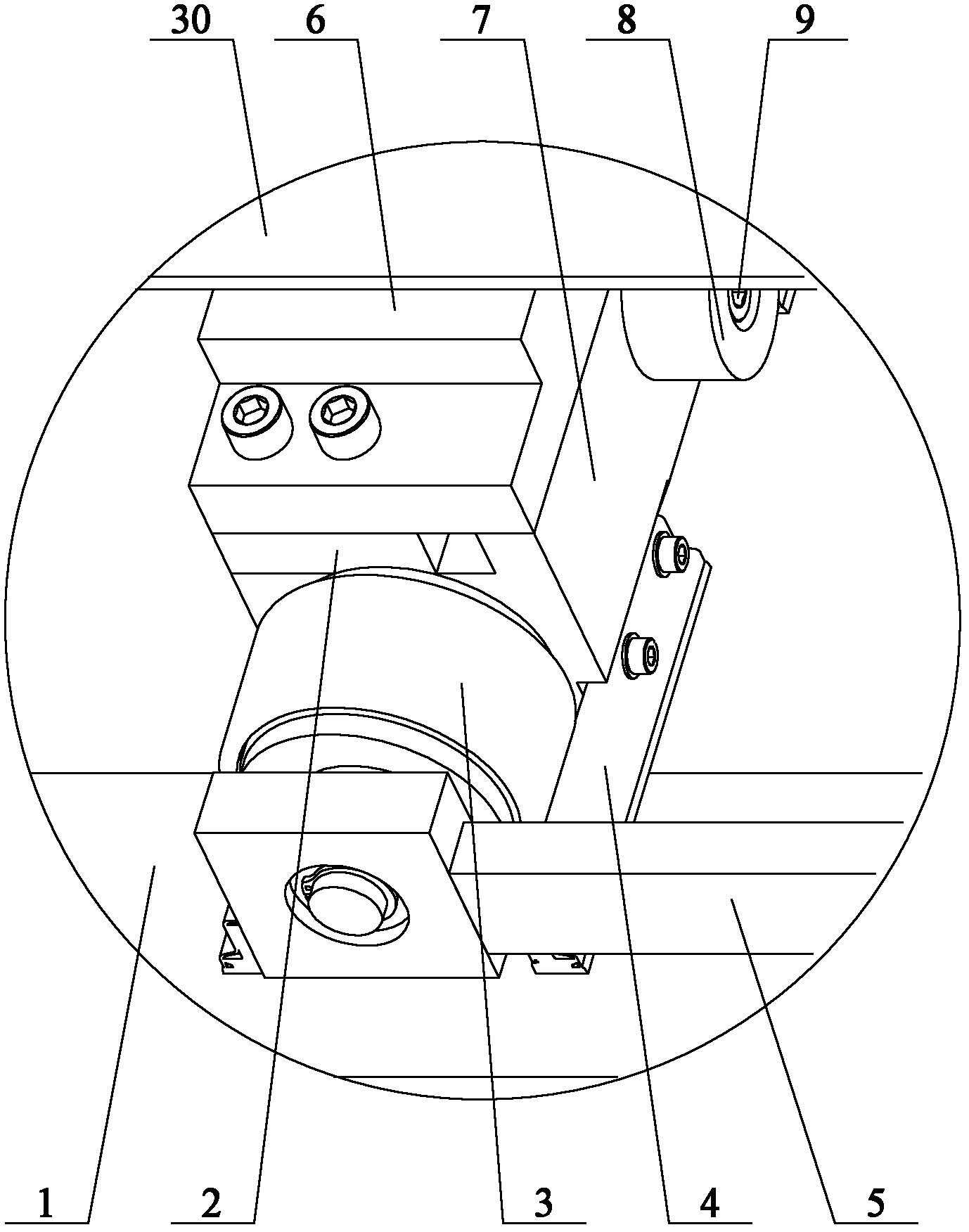 Auxiliary lead screw supporting device and processing center