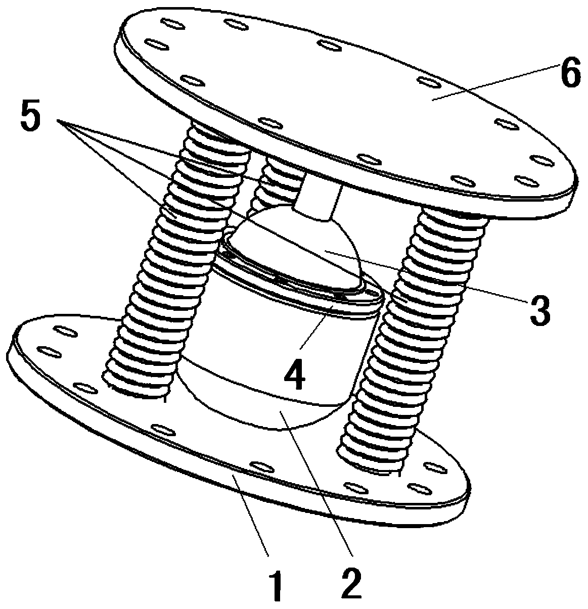 Combined type weak-torsion continuous mechanical arm connecting joint