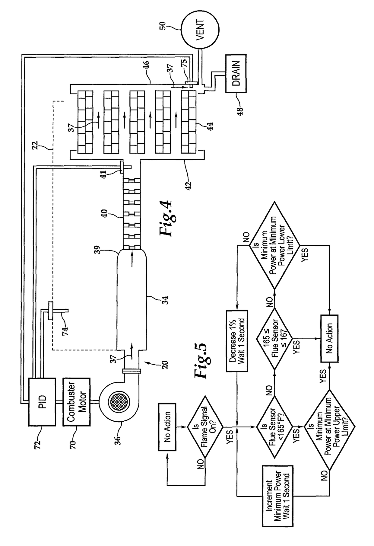 Condensing water heater and condensation control system