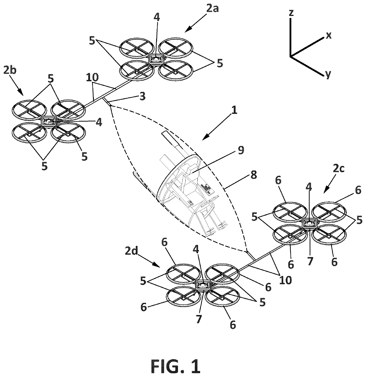 Aerial vehicles with uncoupled degrees of freedom