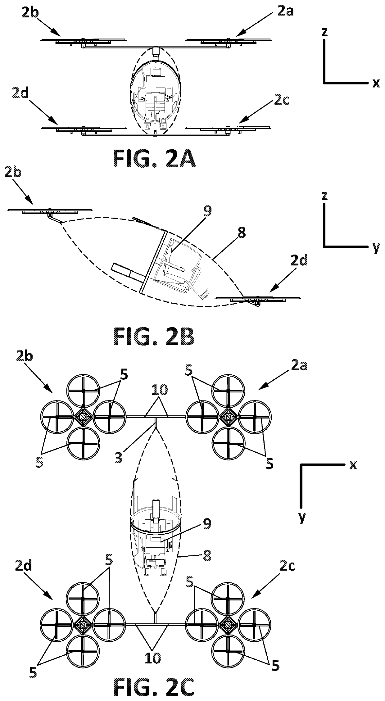 Aerial vehicles with uncoupled degrees of freedom