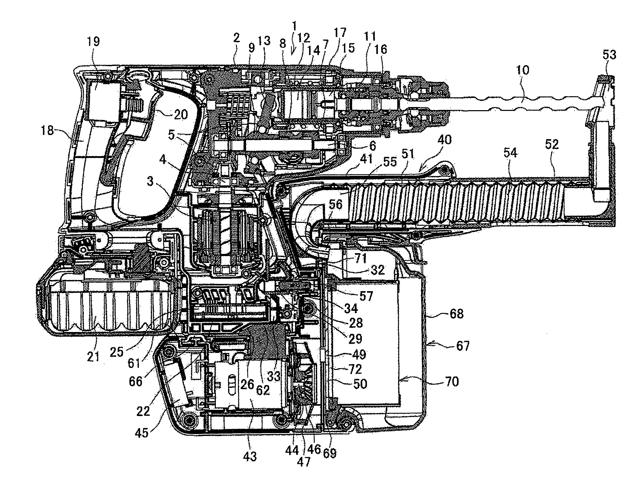 Attachment device-equipped electric tool