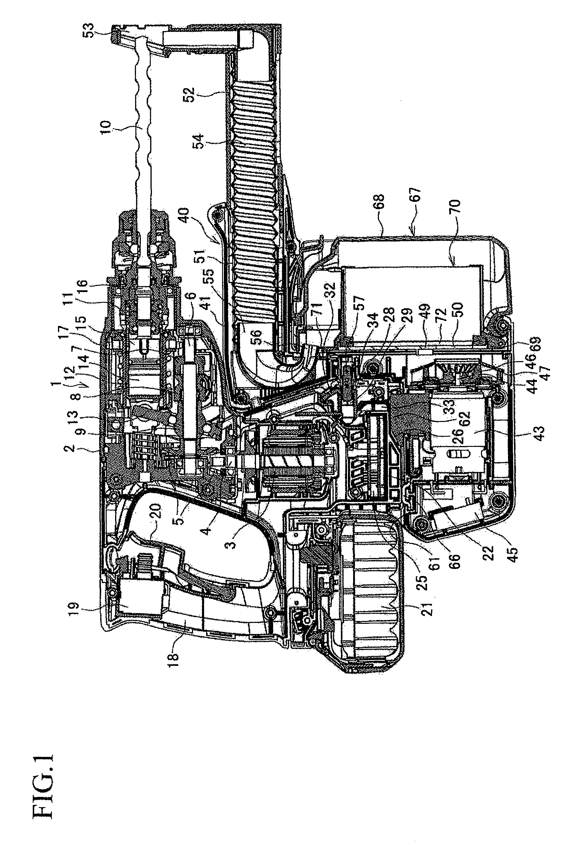 Attachment device-equipped electric tool