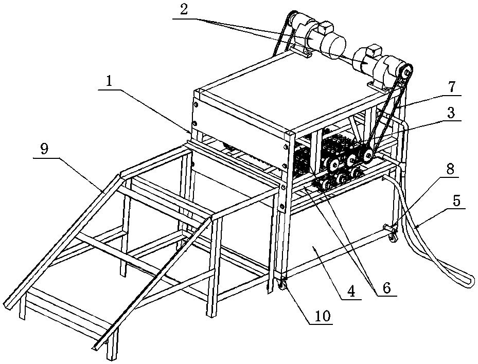 Cleaning machine for rinsing chick manure tray