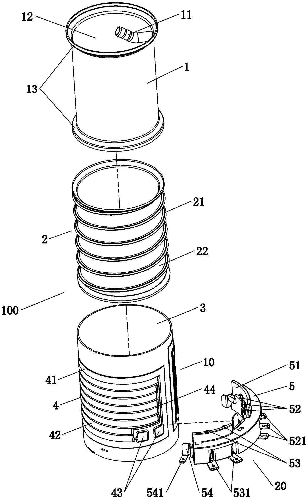 A heating device for liquid heating