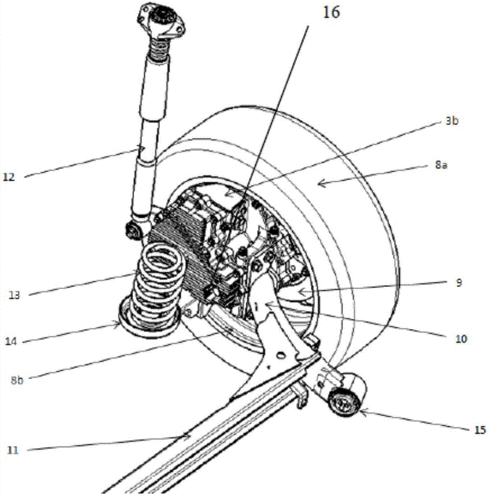 Automobile chassis integrated with hub motor drive device