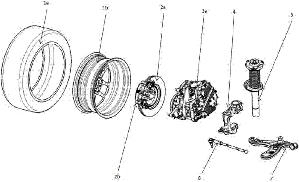 Automobile chassis integrated with hub motor drive device