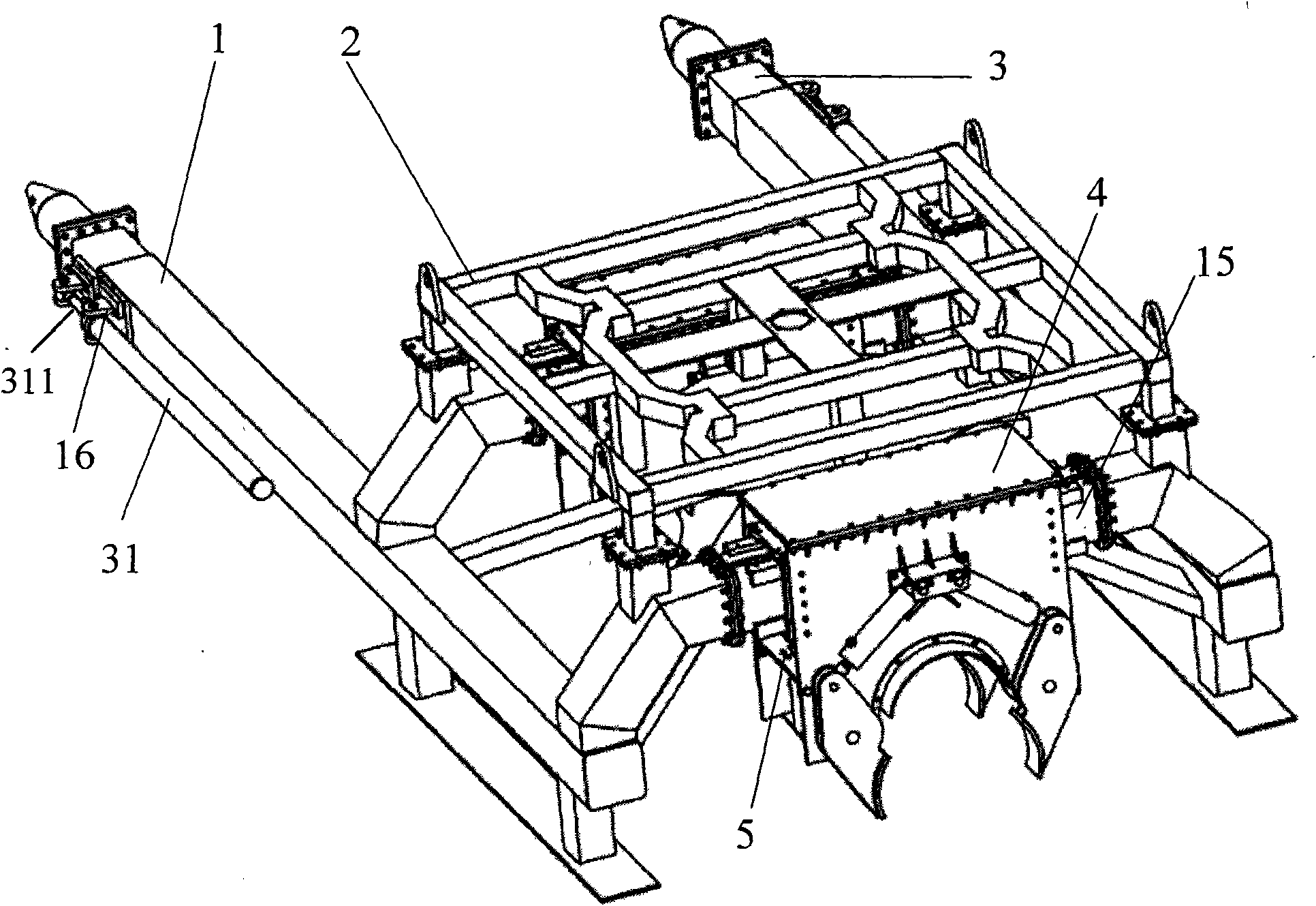 Deep water submarine pipeline axial aiming machine