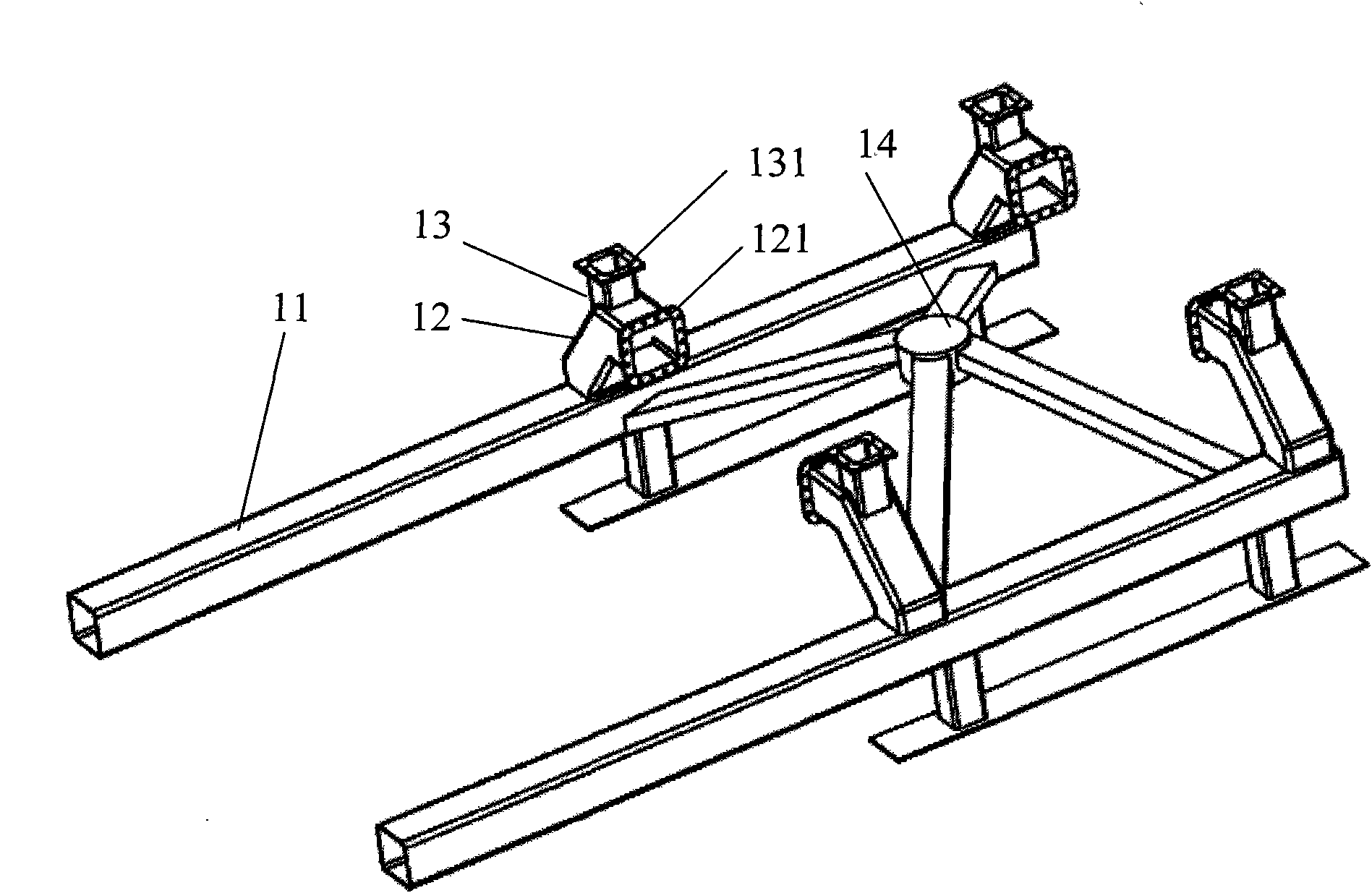 Deep water submarine pipeline axial aiming machine