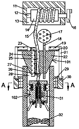 Dirty block removing, dredging and cleaning device for interior of guide pipe