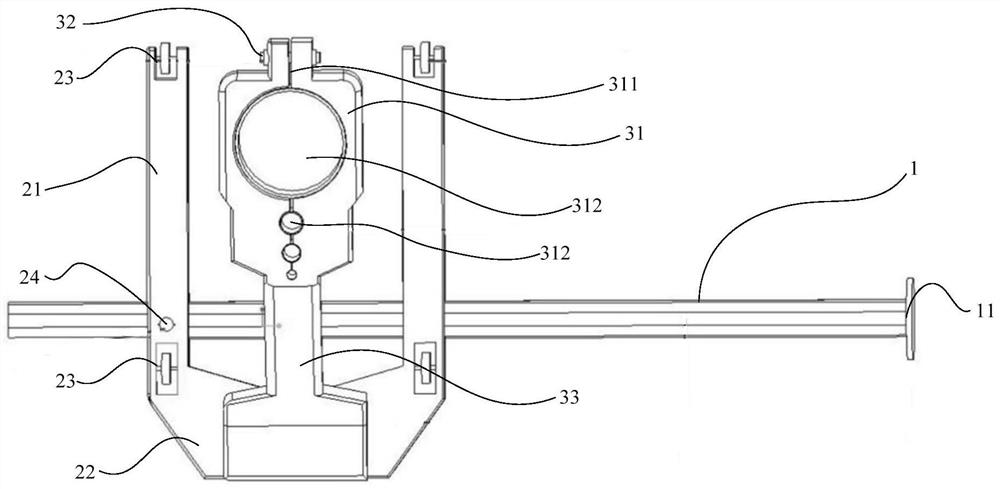 Line drawing and grinding tool clamping device