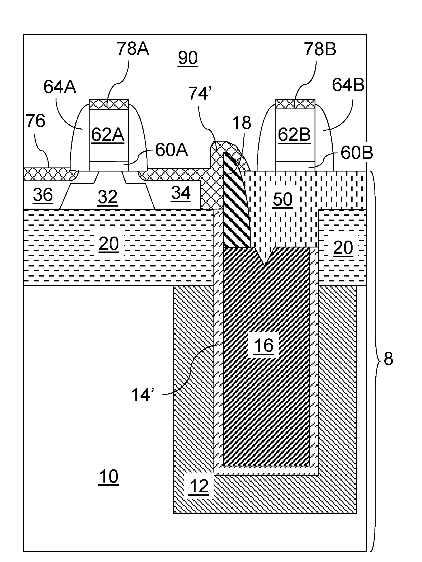 Metallized conductive strap spacer for soi deep trench capacitor