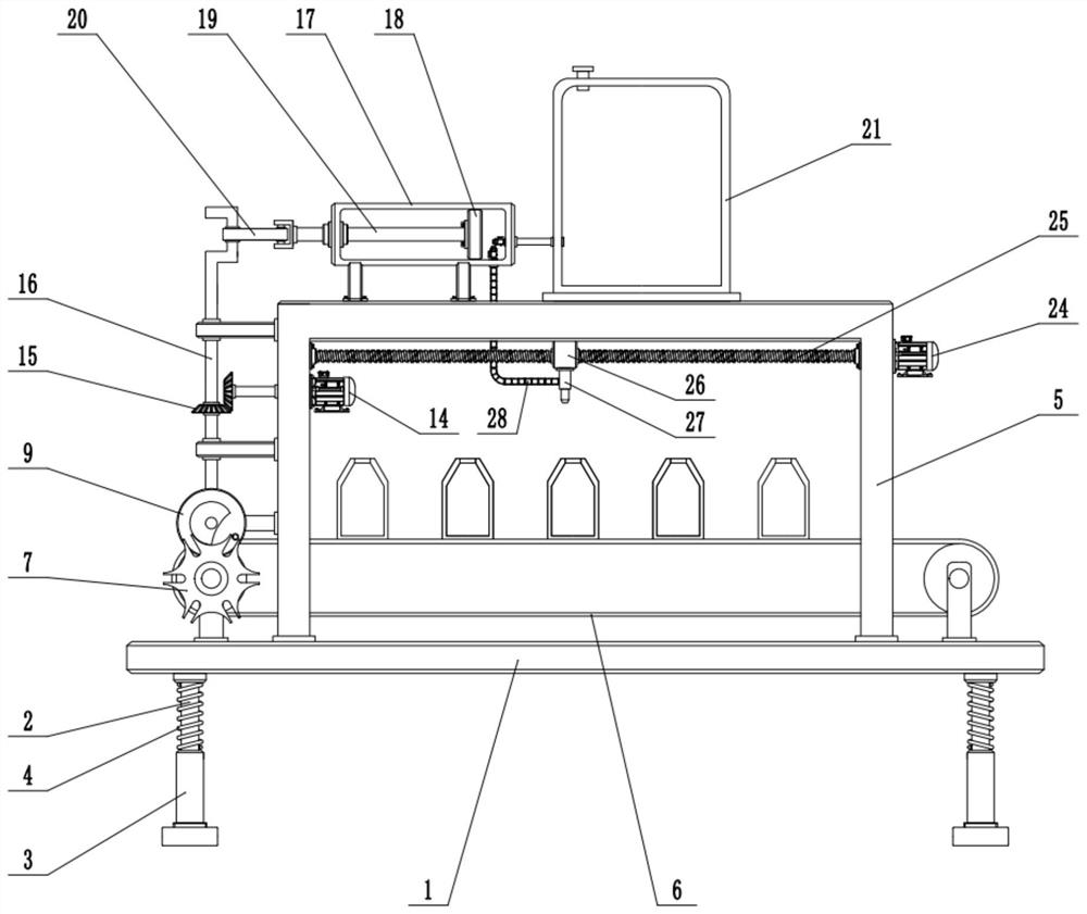 Environment-friendly degradable plastic bag medium filling device for mushroom planting and use method