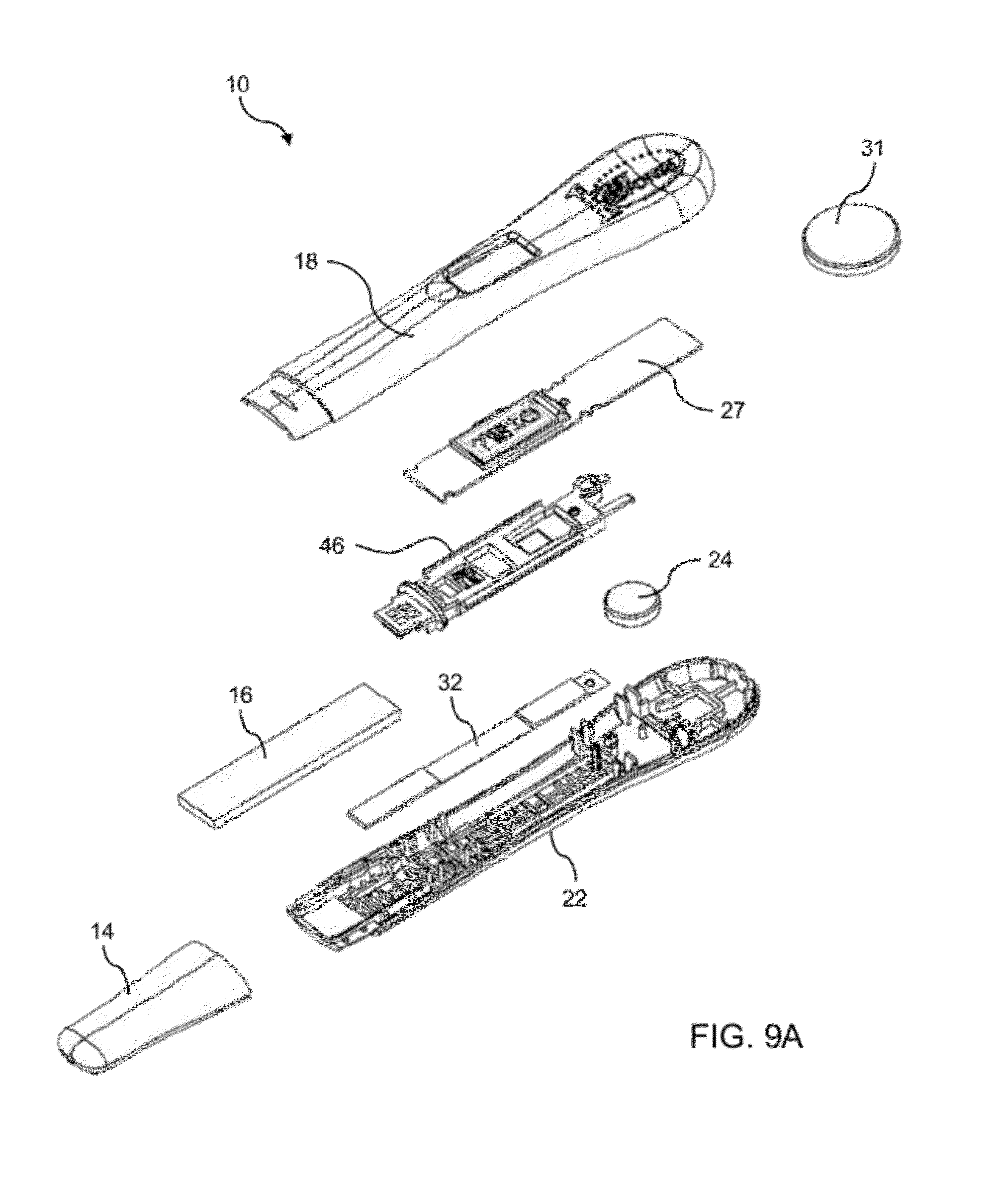 Electronic analyte assaying device