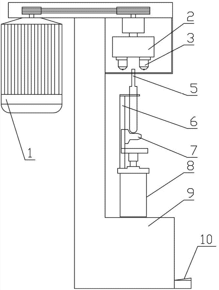 Oil storing barrel sealing machine of motorcycle rear shock absorber