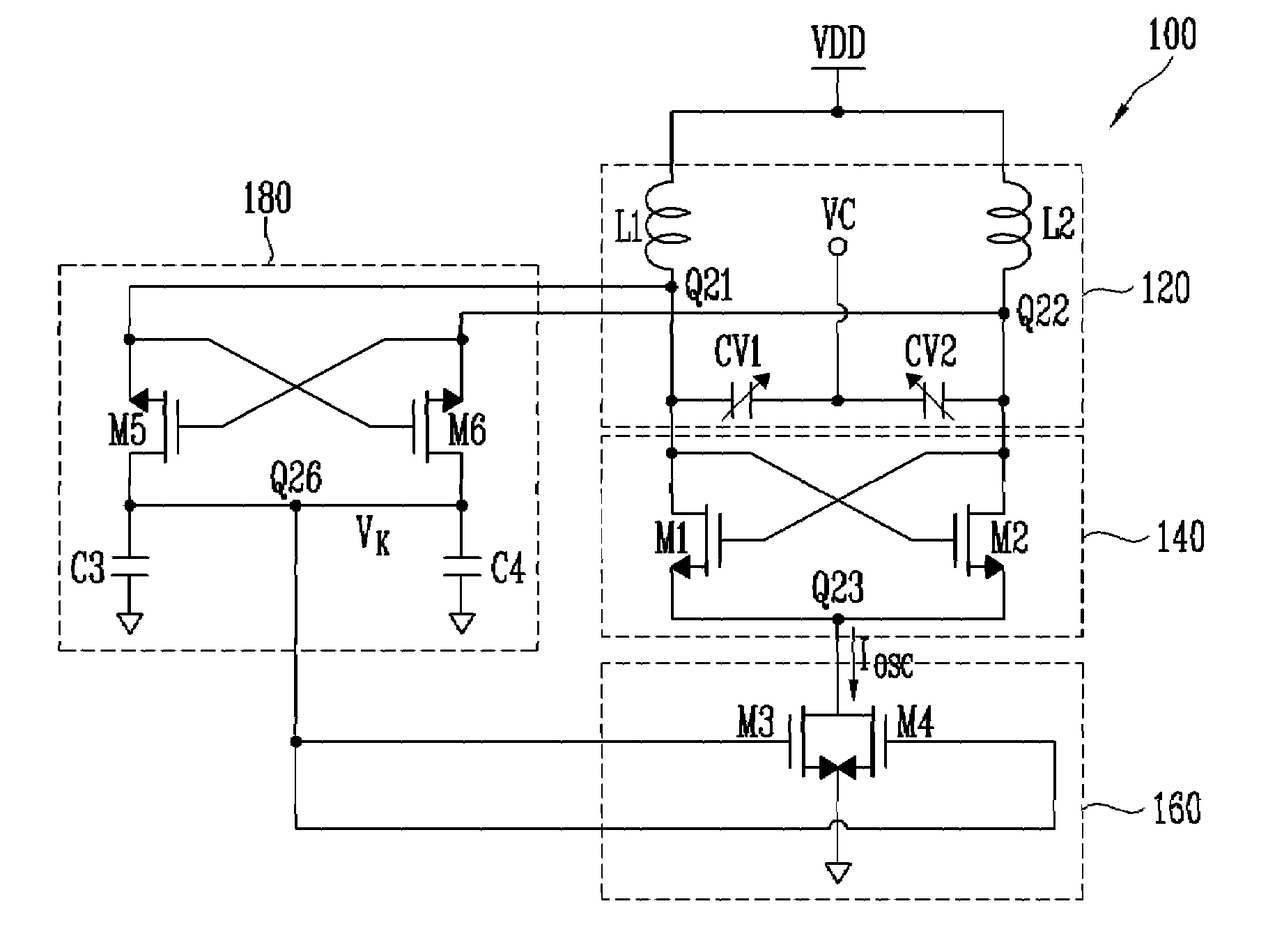 Voltage controlled oscillator with switching bias