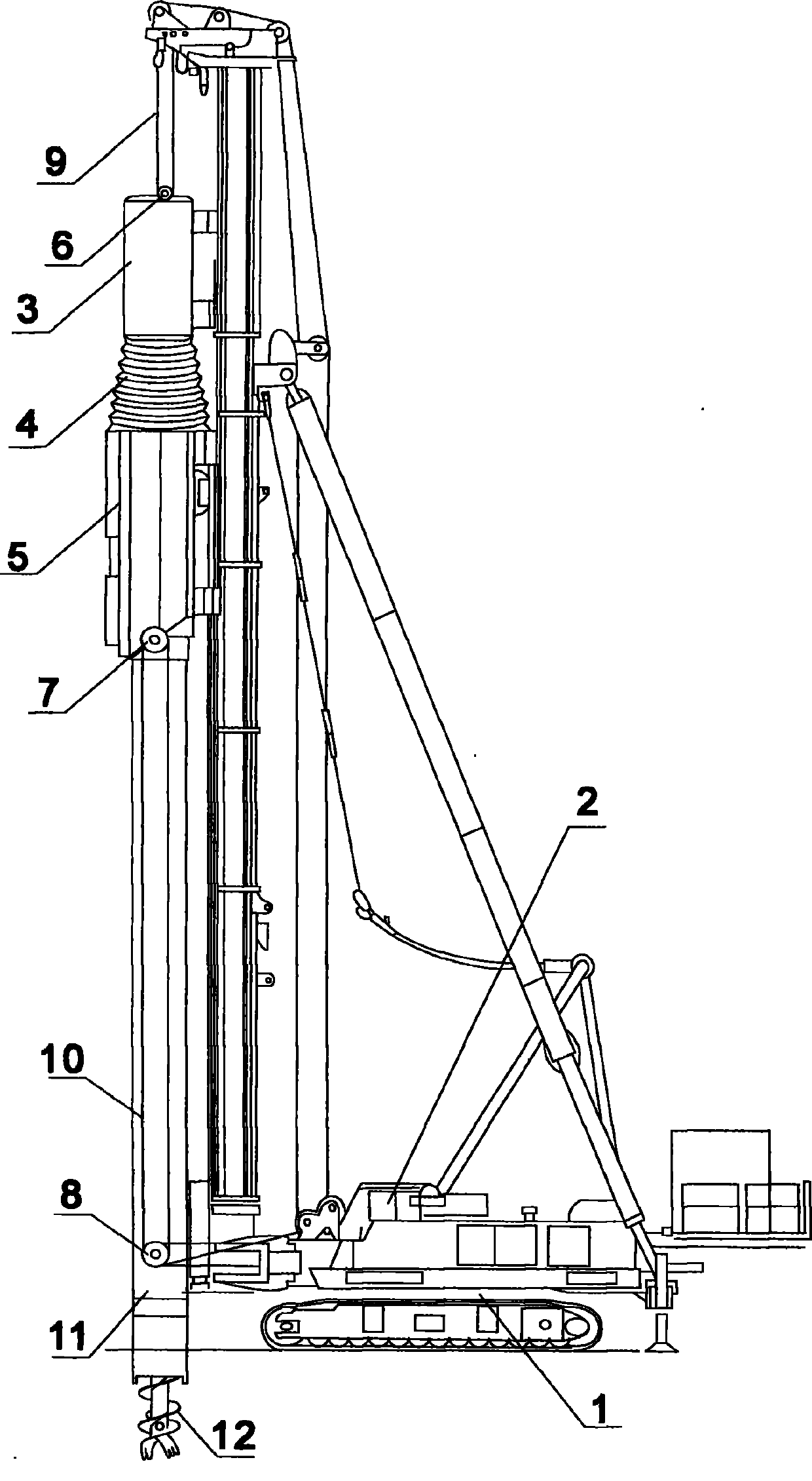 Device and method for sinking pre-stressed centrifugal pipe pile (square pile) with in-pile boring and reverse drawing method