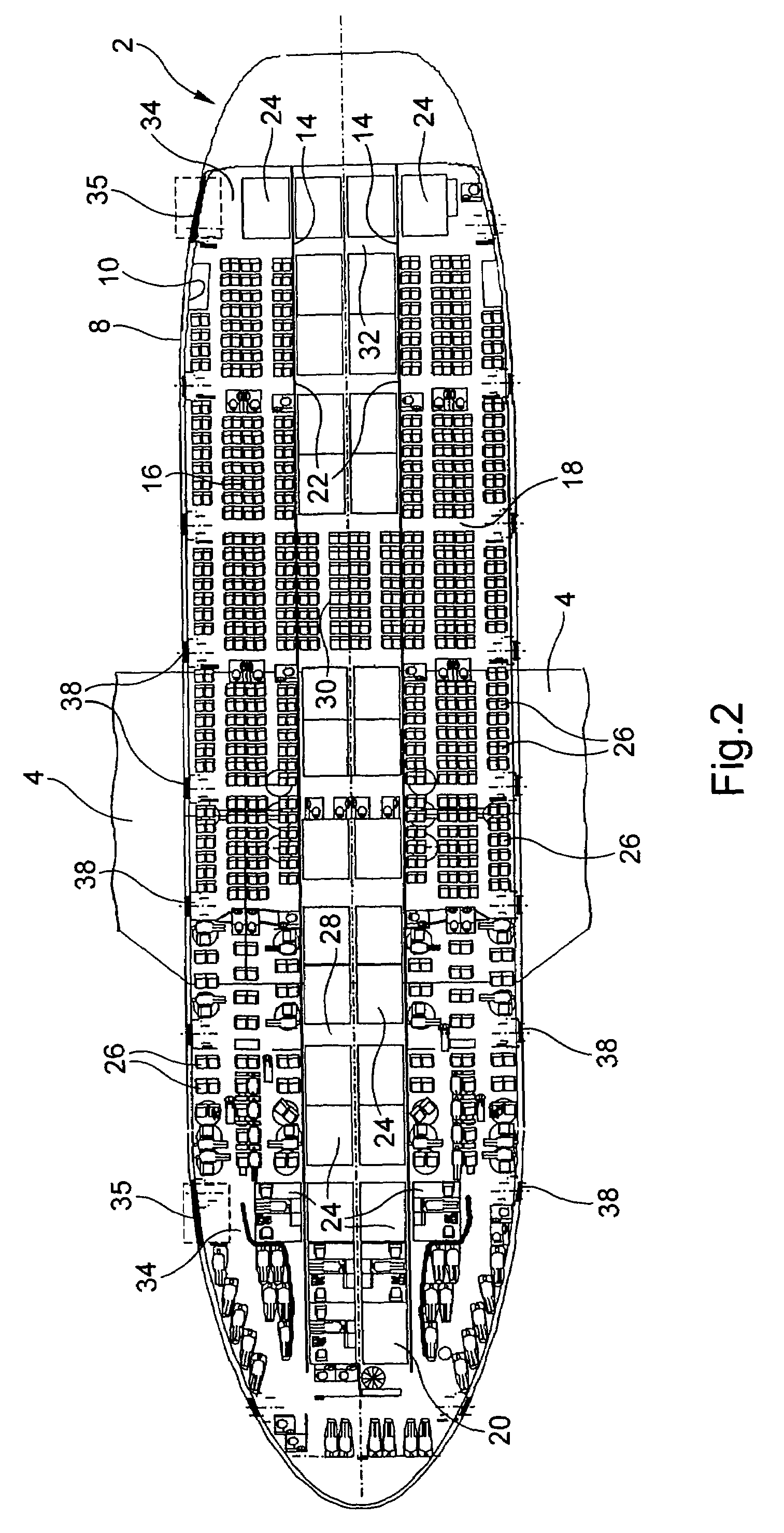 Aircraft fuselage and corresponding aircraft