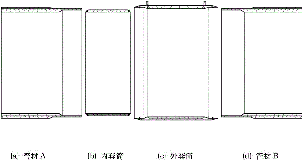 Connection structure of large-diameter enhanced pipes