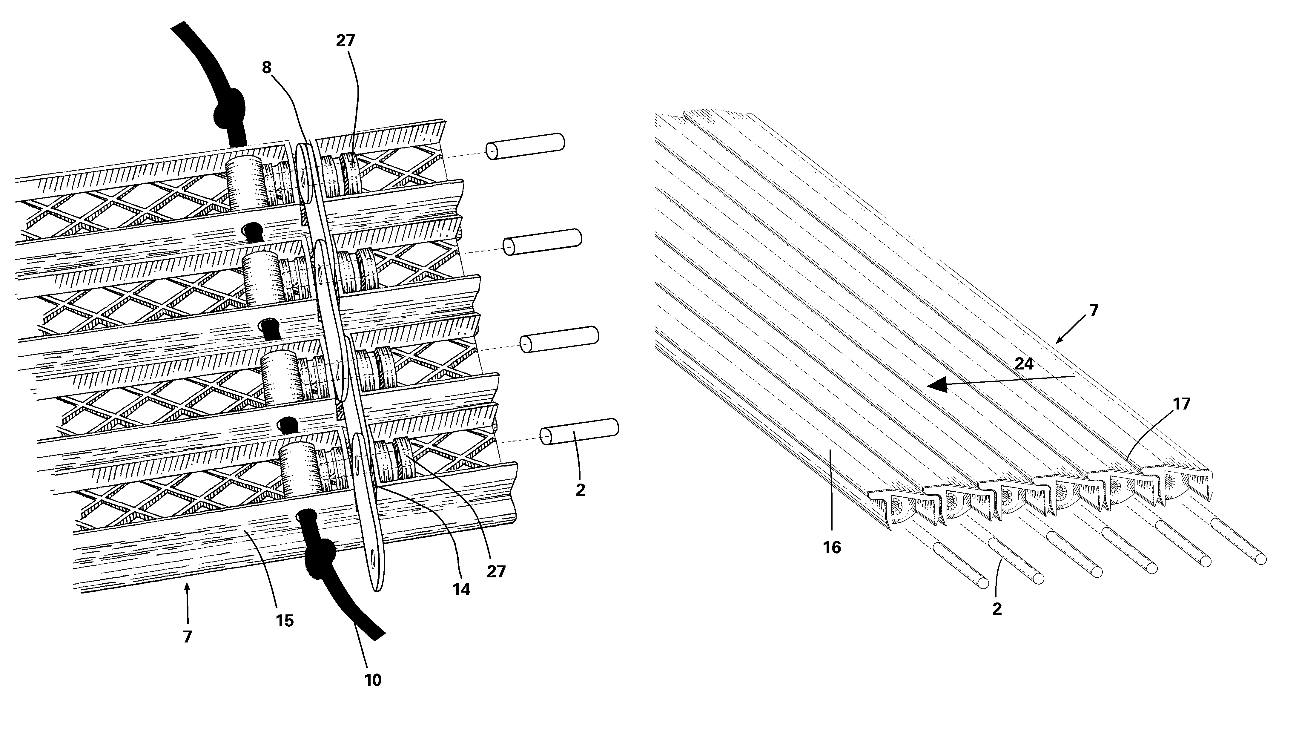 Multi tread segmented self deploying roll up ramp