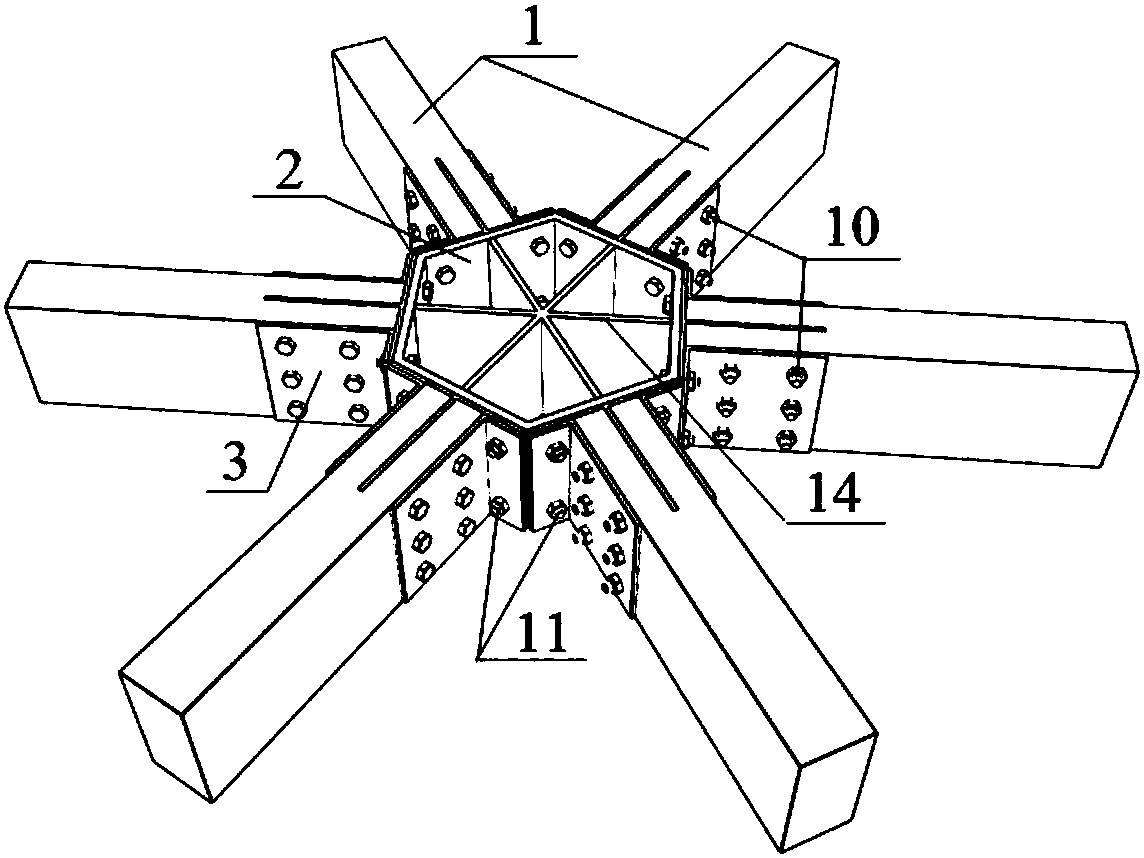 Inner ring ribbing large-span wood structure assembly type joint