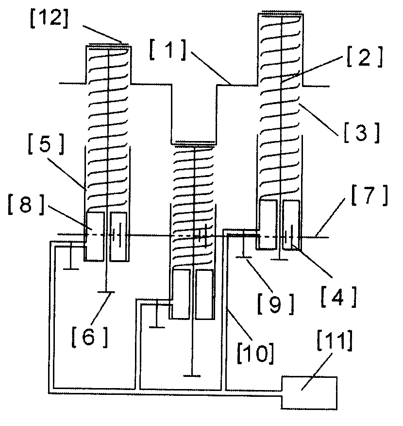 Stroke-variable elastic continuously-variable transmission or rotary speed controller