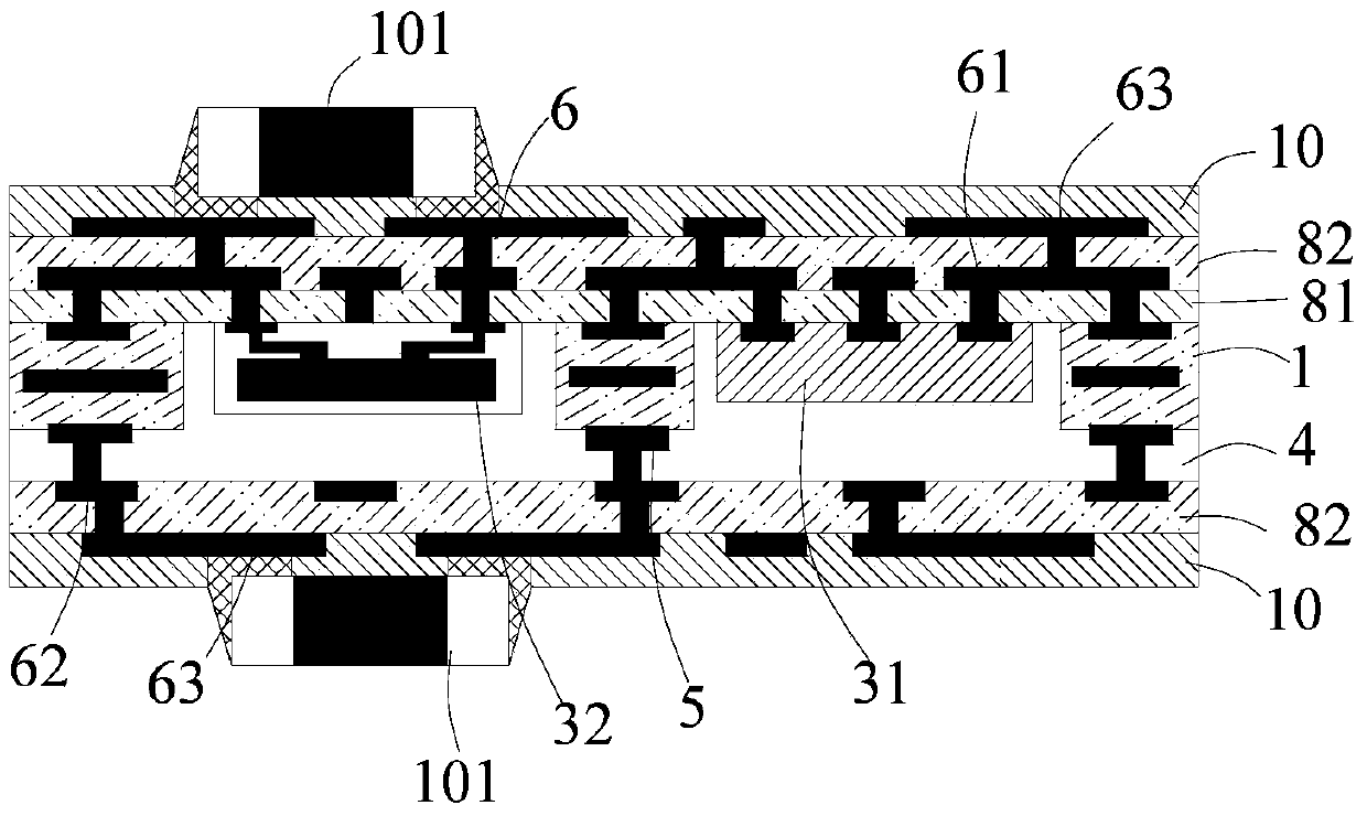 Semiconductor embedded hybrid packaging structure and manufacturing method thereof