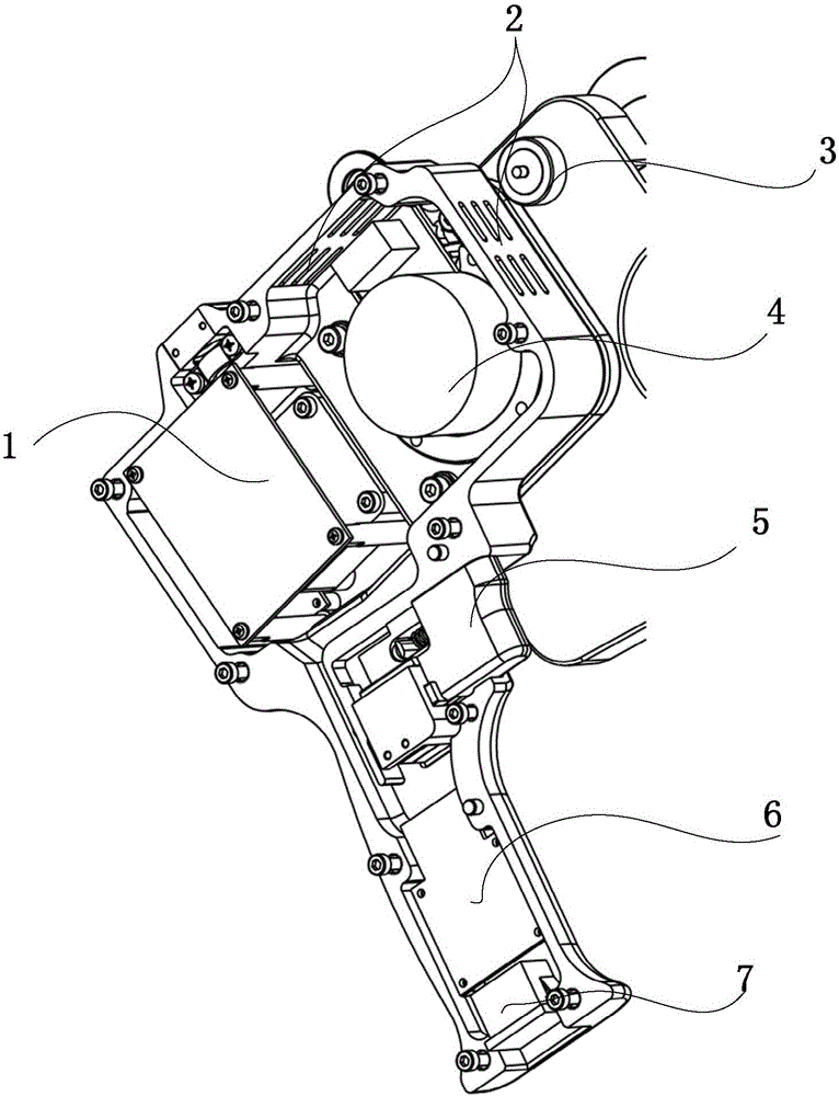 Mechanical structure and use method of compact hand-held tape winding machine