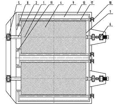 Water-washing dust-cleaning horizontal type mesh cage dust removing machine