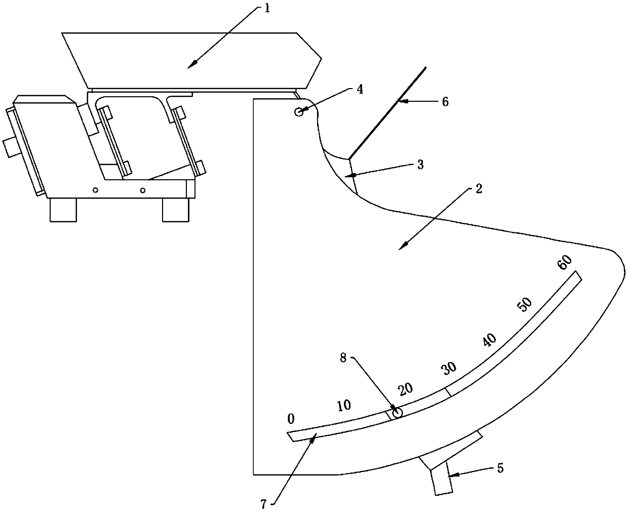 Angle adjustable arc slide groove