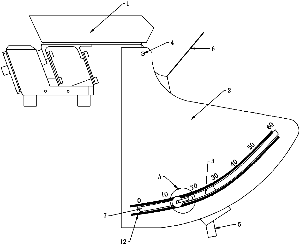 Angle adjustable arc slide groove