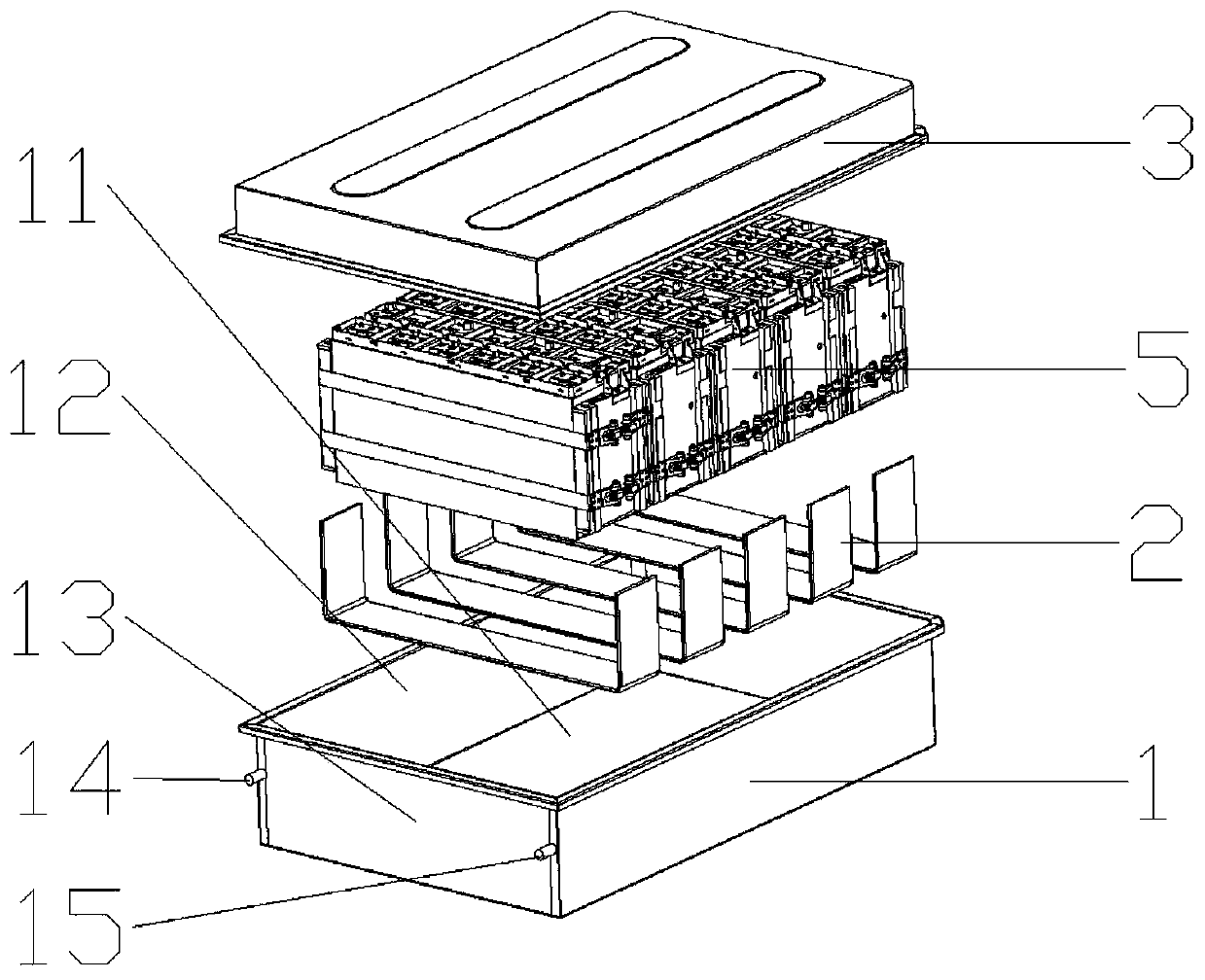 Lithium battery liquid cooling box