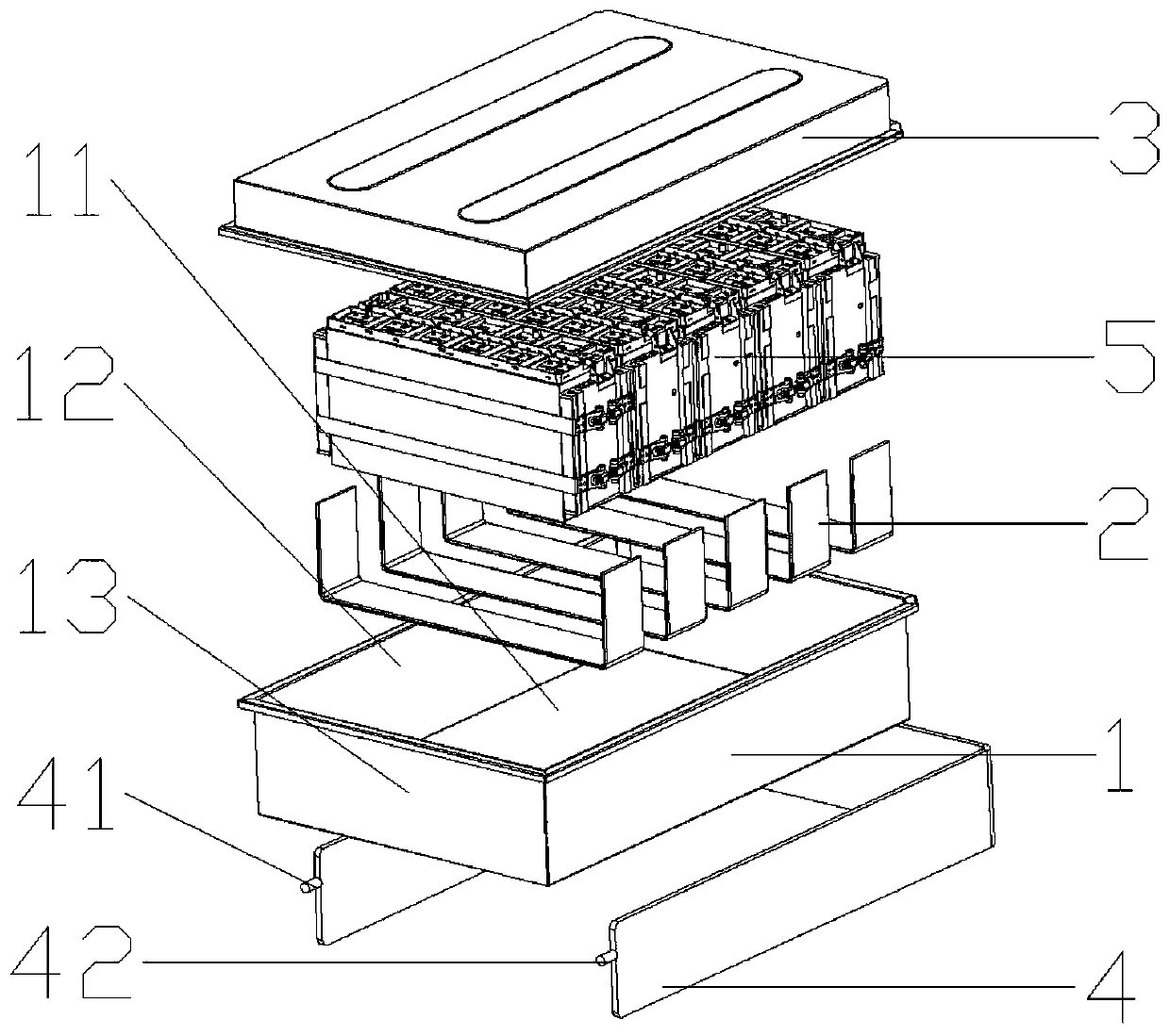 Lithium battery liquid cooling box