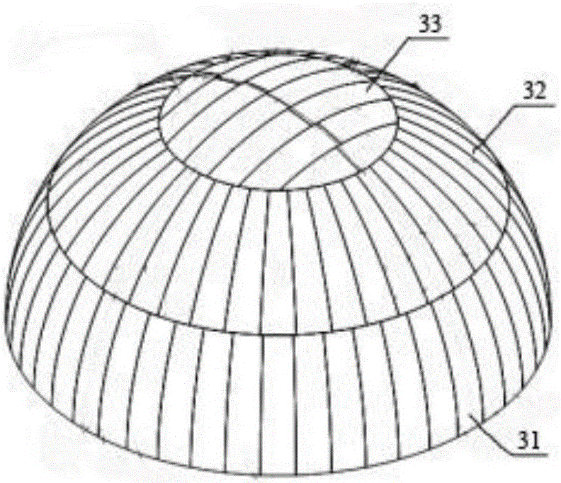 Assembly method of super-large-diameter, stiffening-rib-free and thin-wall hemispherical top seal cover