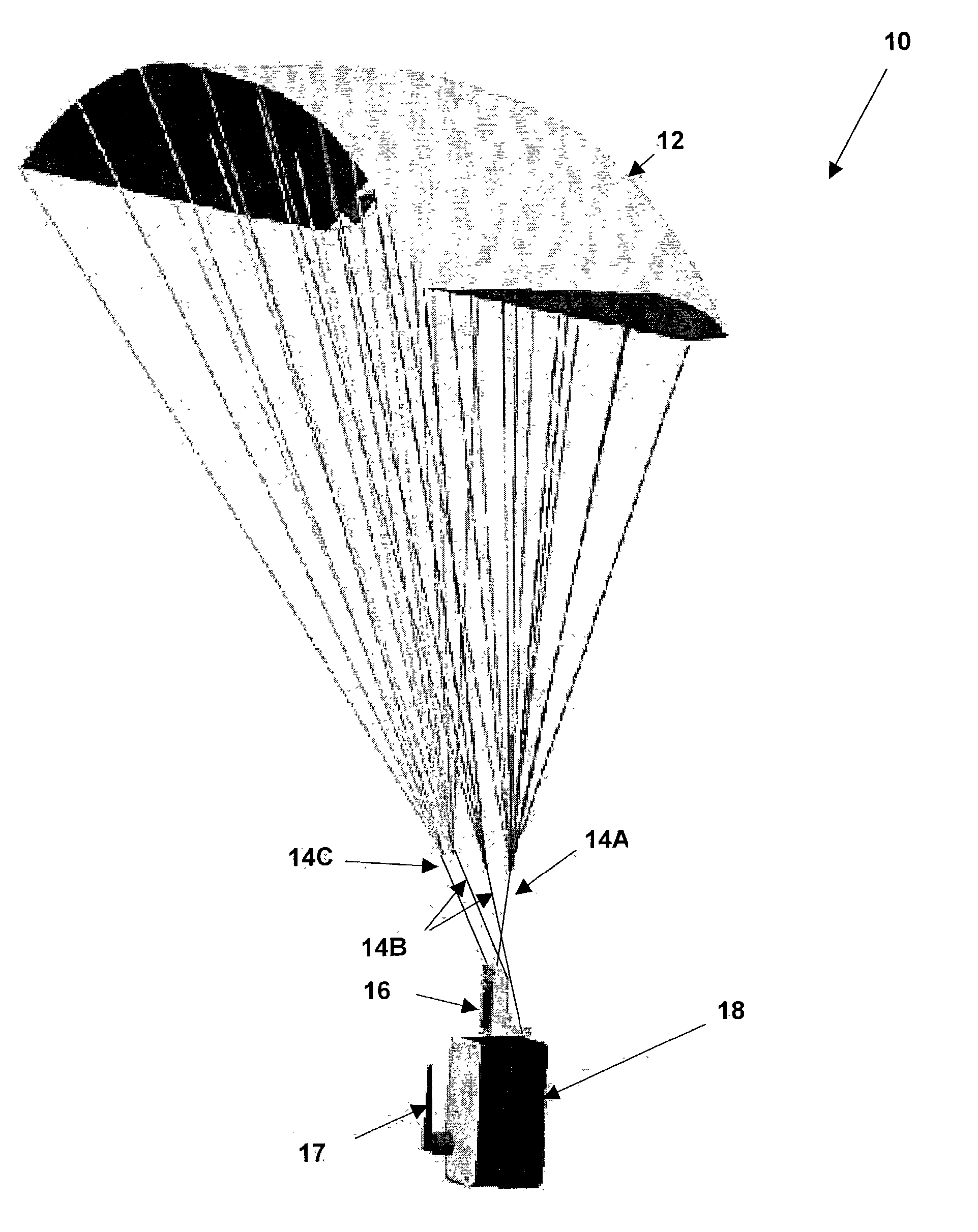 Guided parafoil system for delivering lightweight payloads