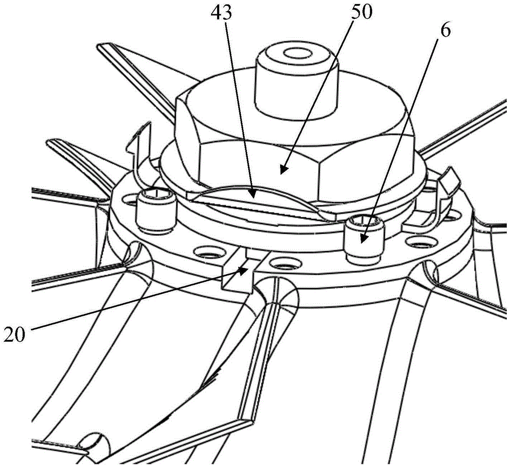 A centrifugal blower air guide impeller assembly