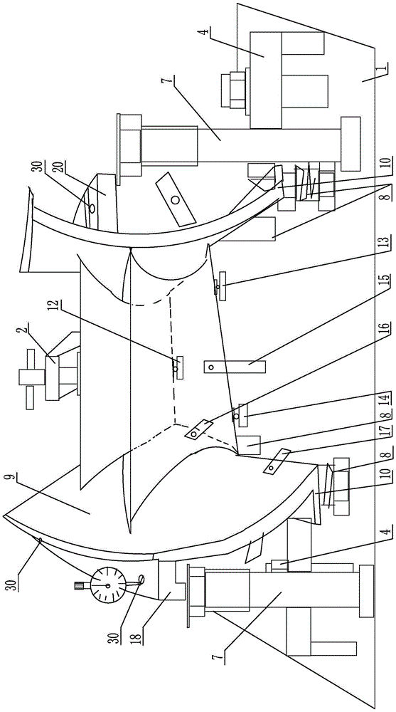 A gas turbine power turbine guide vane datum plane positioning processing method