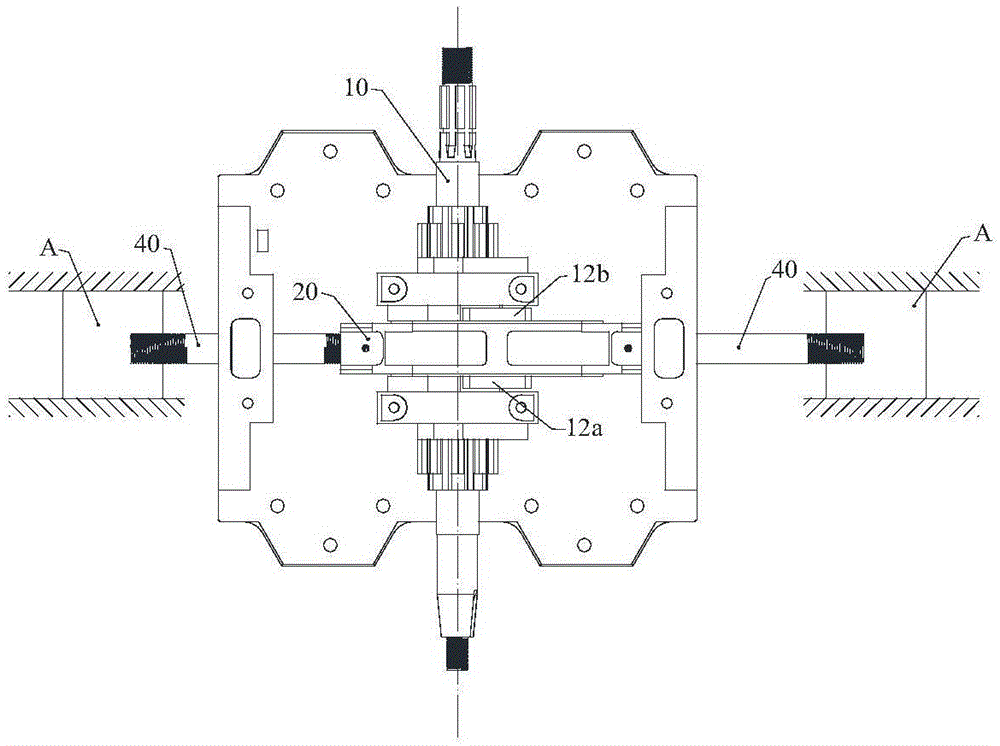 Shaft type connecting rod transmission system and opposed piston engine