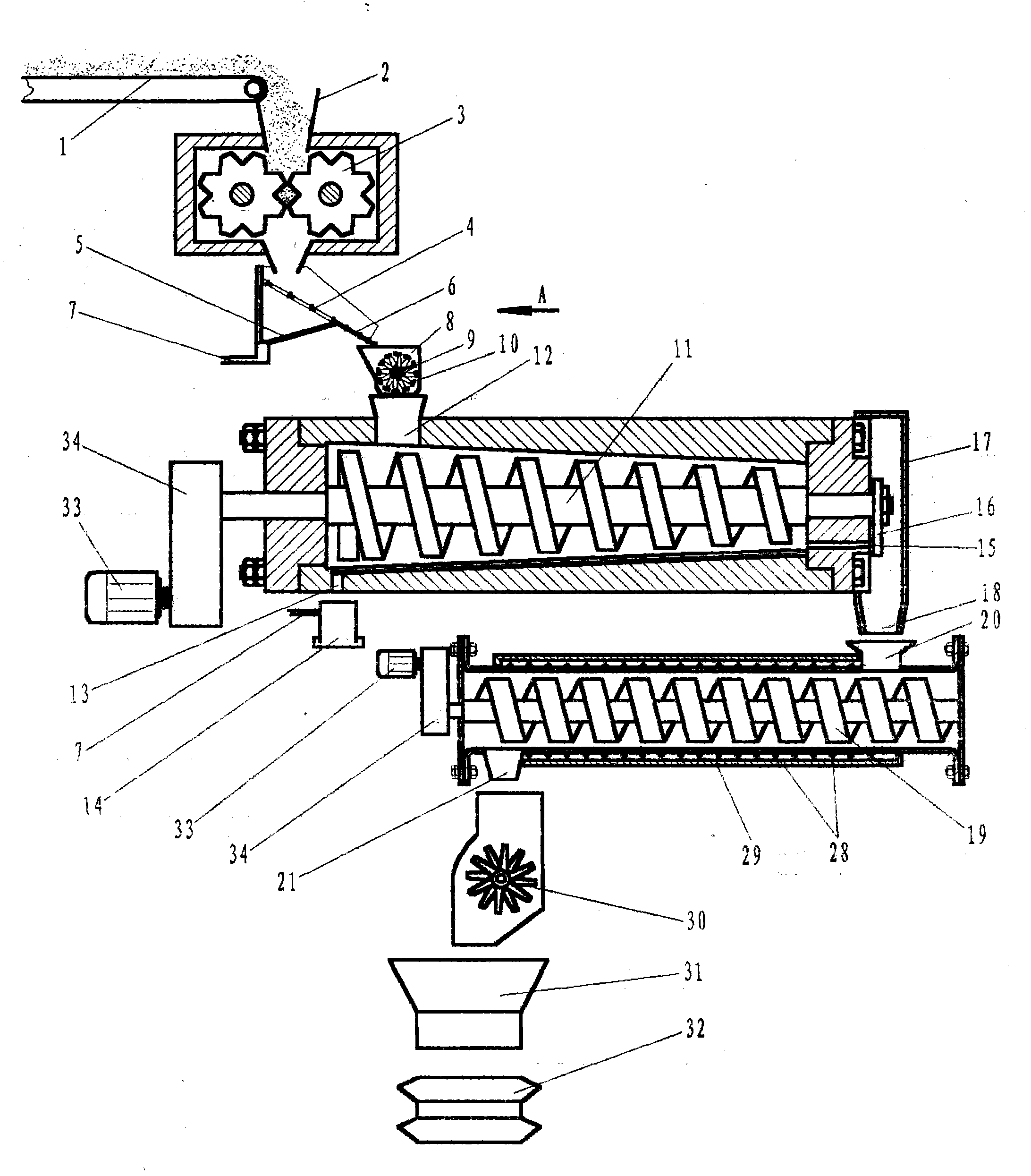 Solid liquid high-efficiency separation device for filter mud of sugar refinery